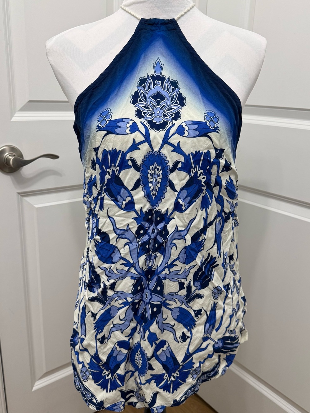 Venus Ombré Paisley Halter Top w/Braided Ties